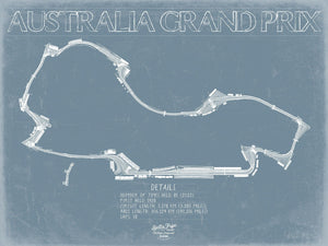 Bella Frye Australia Grand Prix Blueprint Wall Art - Original Racetrack Print