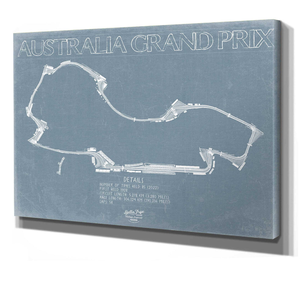 Bella Frye Australia Grand Prix Blueprint Wall Art - Original Racetrack Print