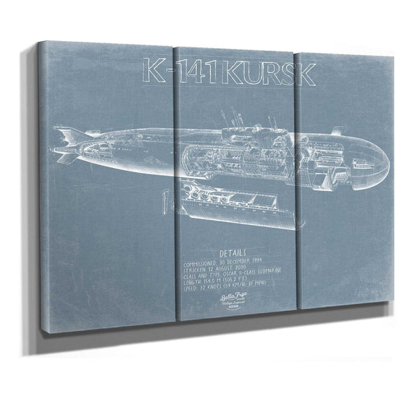 Bella Frye K-141 Kursk Submarine Blueprint Wall Art - Original Nautical Print