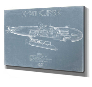 Bella Frye K-141 Kursk Submarine Blueprint Wall Art - Original Nautical Print