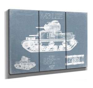 Bella Frye M3-Lee Tank Blueprint Wall Art - Original Military Print