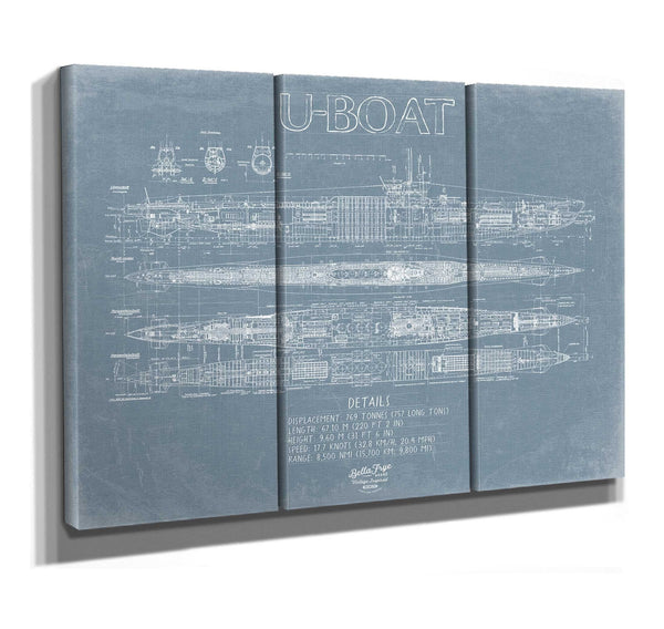 Bella Frye U-Boat Blueprint Wall Art - Original Nautical Print