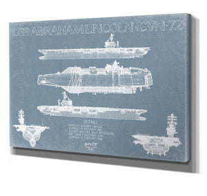 Bella Frye USS Abraham Lincoln CVN-72 Blueprint Wall Art - Original Carrier Print