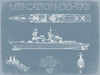 Bella Frye USS Caron DD-970 Blueprint Wall Art - Original Carrier Print