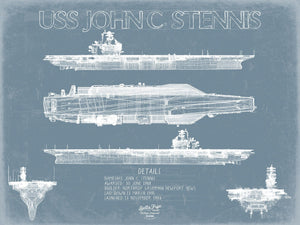 Bella Frye USS John Stennis CVN-74 Blueprint Wall Art - Original Carrier Print