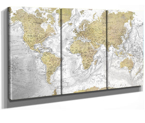 Bella Frye Personalizable World Map Wall Art - Original Canvas World Map with Pushpins 7