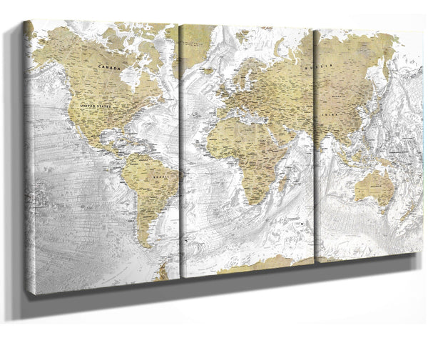 Bella Frye Personalizable World Map Wall Art - Original Canvas World Map with Pushpins 7