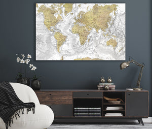 Bella Frye Personalizable World Map Wall Art - Original Canvas World Map with Pushpins 7