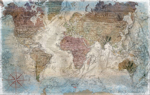 Bella Frye Large World Map Wall Art - Original Canvas World Map with Pushpins 2