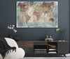 Bella Frye Large World Map Wall Art - Original Canvas World Map with Pushpins 2