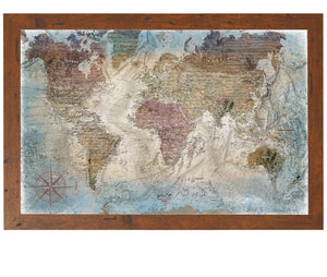 Bella Frye Large World Map Wall Art - Original Canvas World Map with Pushpins 2