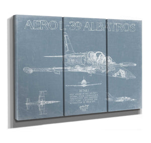 Bella Frye Aero L-39 Albatros Aircraft Blueprint Wall Art - Original Aviation Plane Print