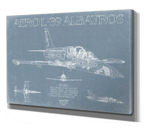 Bella Frye Aero L-39 Albatros Aircraft Blueprint Wall Art - Original Aviation Plane Print