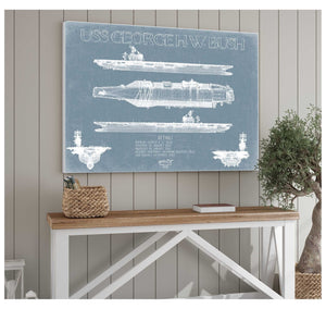 Bella Frye USS George H.W. Bush Blueprint Wall Art - Original Carrier Print