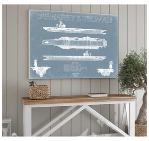 Bella Frye USS Harry S. Truman Blueprint Wall Art - Original Carrier Print