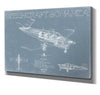 Bella Frye 14" x 11" / Stretched Canvas Wrap Beechcraft Bonanza Aircraft Blueprint Wall Art - Original Aviation Plane Print