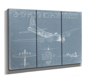 Bella Frye B-17 Flying Fortress Aircraft Blueprint Wall Art - Original Aviation Plane Print