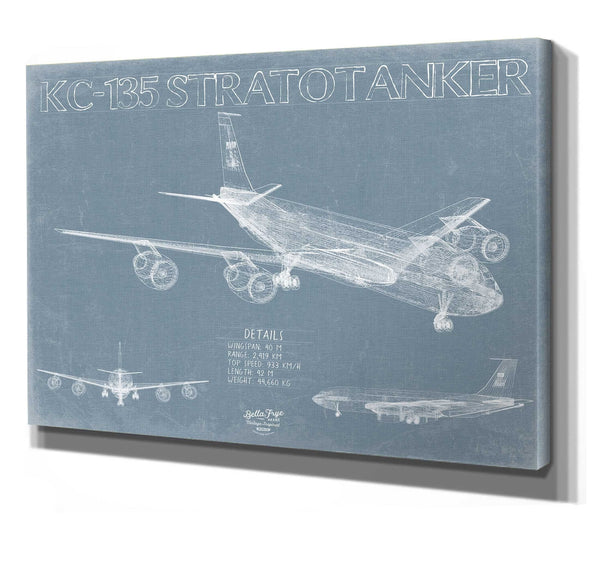 Bella Frye KC-135 Stratotanker Aircraft Blueprint Wall Art - Original Aviation Plane Print