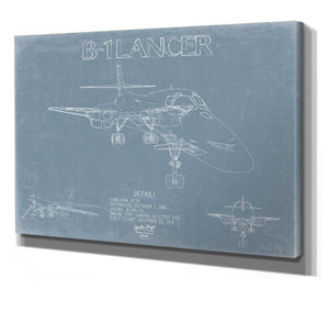 Bella Frye Rockwell B-1 Lancer Aircraft Blueprint Wall Art - Original Aviation Plane Print