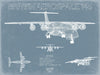 Bella Frye British Aerospace 146 (BAe-146) Aircraft Blueprint Wall Art - Original Aviation Plane Print