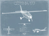 Bella Frye Cessna 177 Cardinal Aircraft Blueprint Wall Art - Original Airplane Print