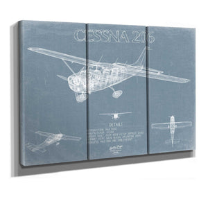 Bella Frye Cessna 206 Stationer Aircraft Blueprint Wall Art - Original Airplane Print