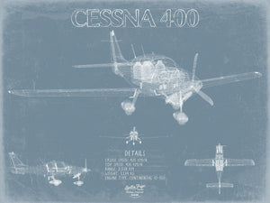 Bella Frye Cessna 400 TTx Aircraft Blueprint Wall Art - Original Airplane Print