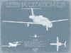 Bella Frye Cessna Citation CJ3 Aircraft Blueprint Wall Art - Original Airplane Print