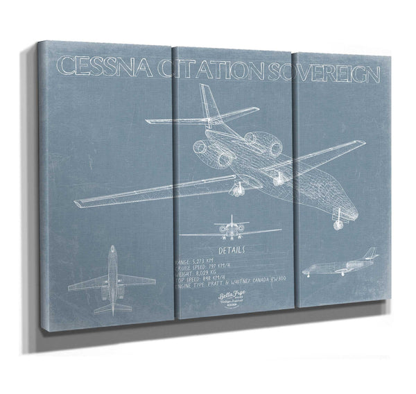 Bella Frye Cessna Citation Sovereign Aircraft Blueprint Wall Art - Original Airplane Print