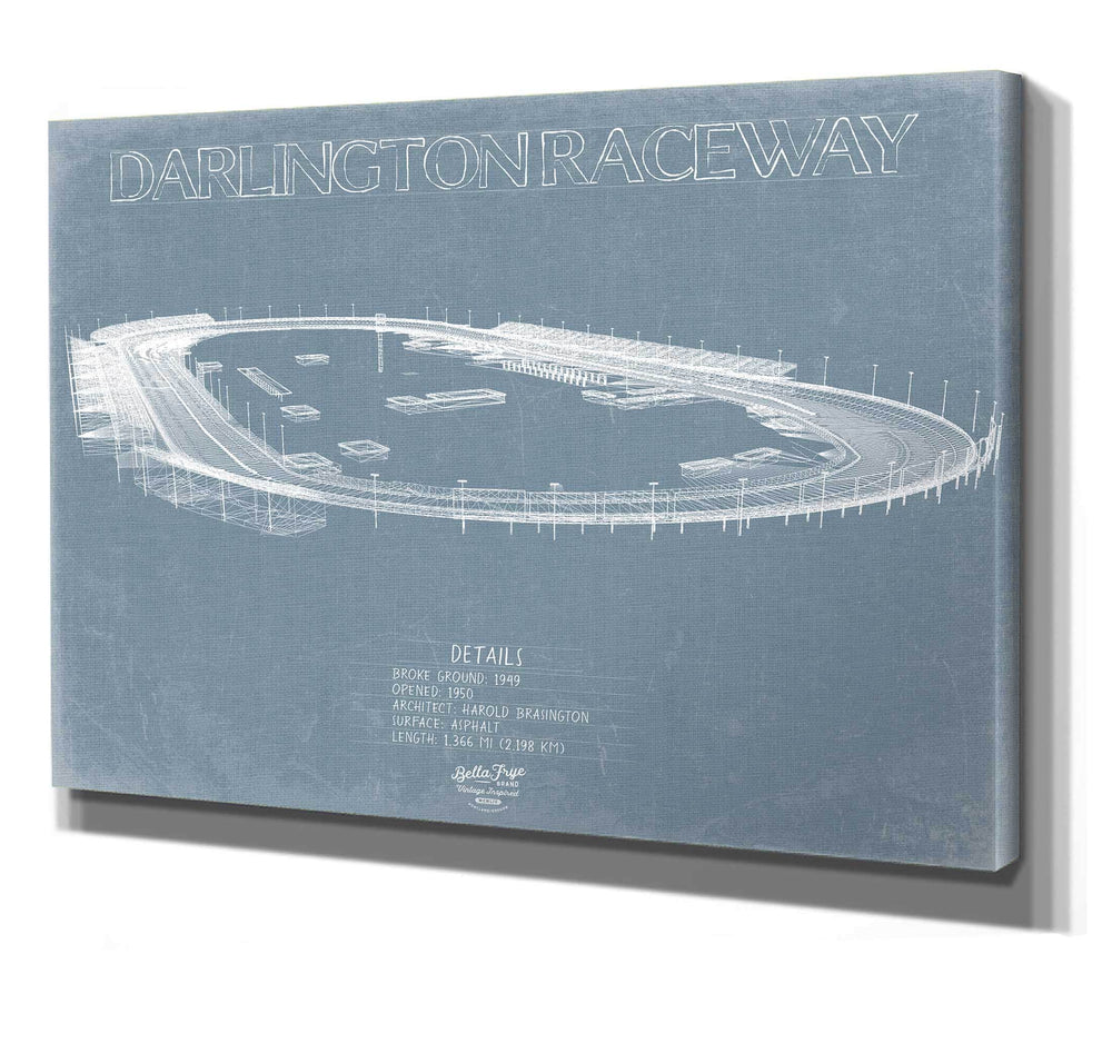 Bella Frye Darlington Raceway Blueprint Wall Art - Original Racetrack Print