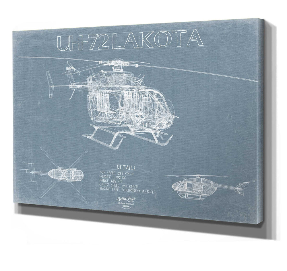 Bella Frye Eurocopter UH-72 Lakota Helicopter Blueprint Wall Art - Original Aviation Print