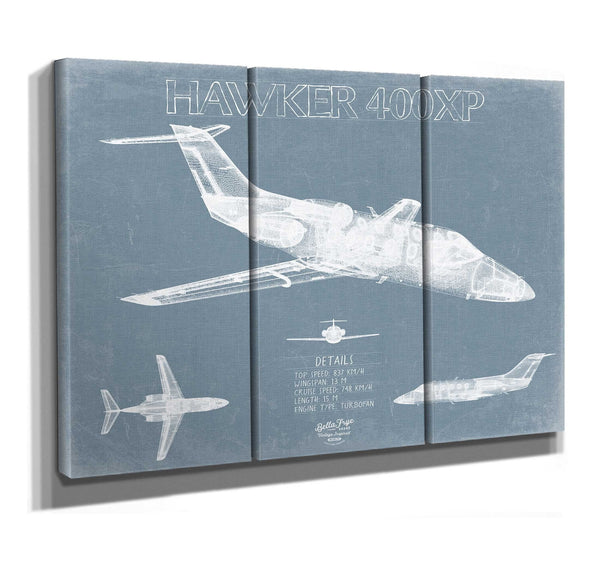 Bella Frye Hawker 400XP Beechjet 400 Aircraft Blueprint Wall Art - Original Airplane Print