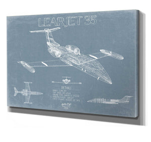 Bella Frye Learjet 35 Aircraft Blueprint Wall Art - Original Airplane Print