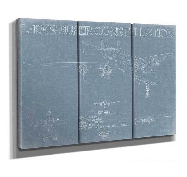 Bella Frye Lockheed L-1049 Super Constellation Aircraft Blueprint Wall Art - Original Airplane Print