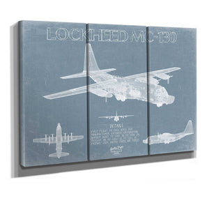 Bella Frye Lockheed MC-130 Aircraft Blueprint Wall Art - Original Military Plane Print