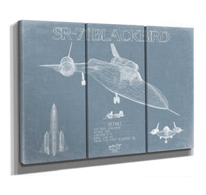 Bella Frye Lockheed SR-71 Blackbird Aircraft Blueprint Wall Art - Original Military Plane Print