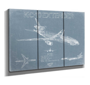 Bella Frye McDonnell Douglas KC-10 Extender Aircraft Blueprint Wall Art - Original Fighter Plane Print