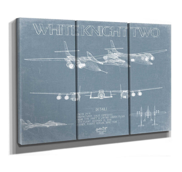 Bella Frye White Knight Two Aircraft Blueprint Wall Art - Original Plane Print