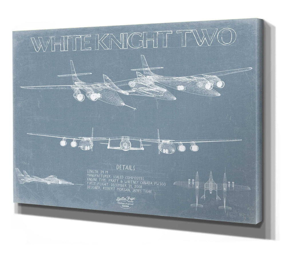 Bella Frye White Knight Two Aircraft Blueprint Wall Art - Original Plane Print