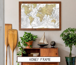 Bella Frye Personalizable World Map Wall Art - Original Canvas World Map with Pushpins 7