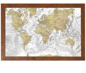 Bella Frye Personalizable World Map Wall Art - Original Canvas World Map with Pushpins 7