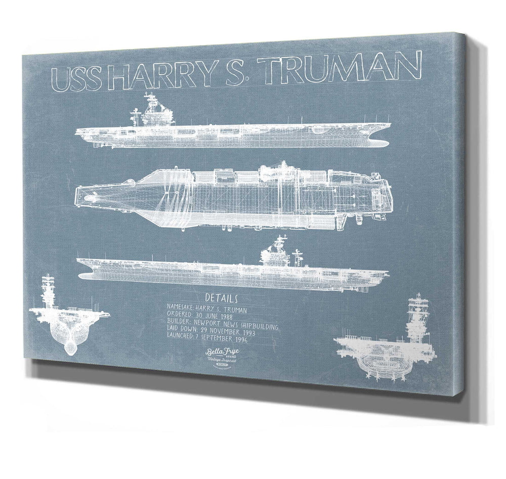 Bella Frye USS Harry S. Truman Blueprint Wall Art - Original Carrier Print