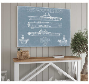 Bella Frye USS Wasp LHD-1 Blueprint Wall Art - Original Carrier Print