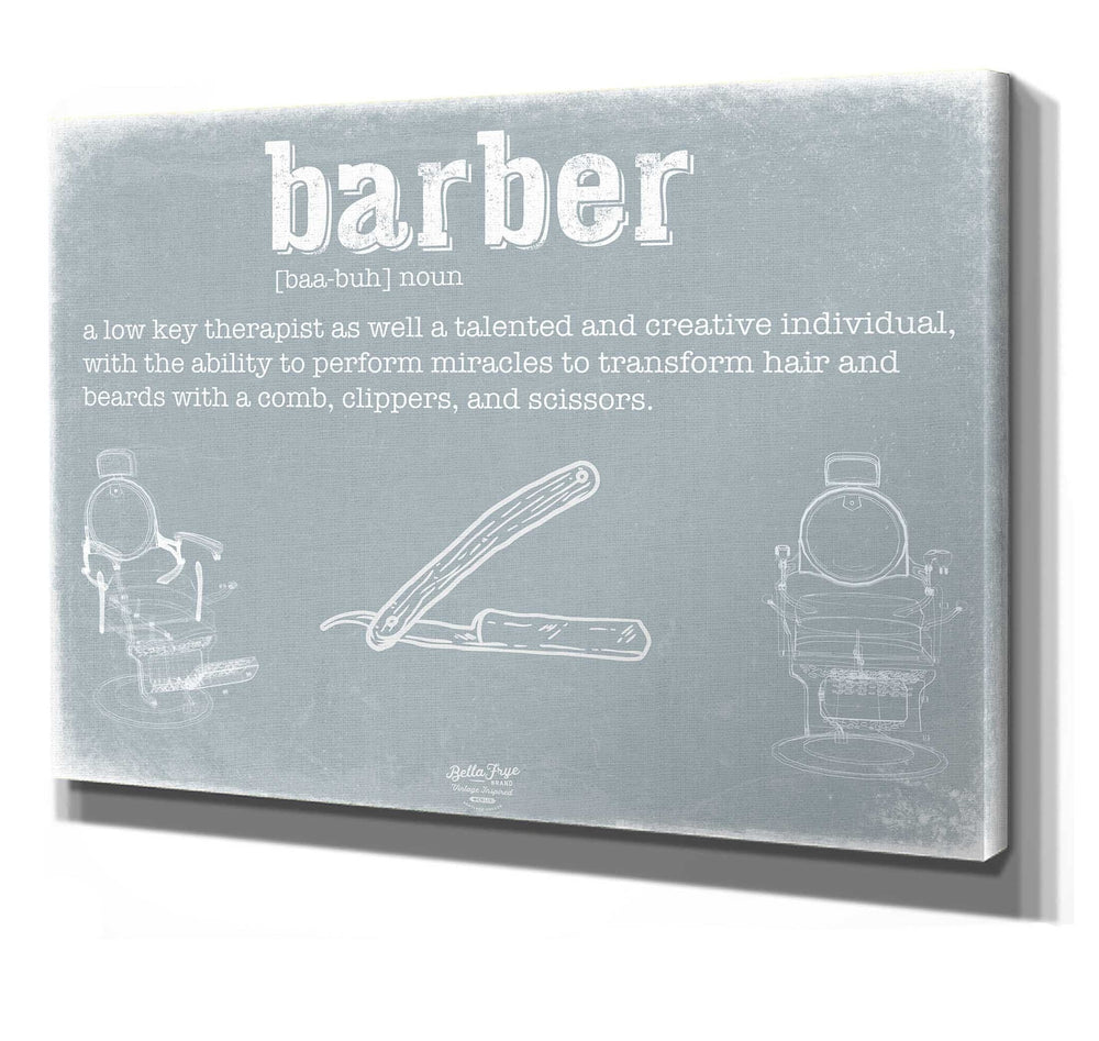 Bella Frye Barber Definition Wall Art - Gift for Barber Dictionary Artwork