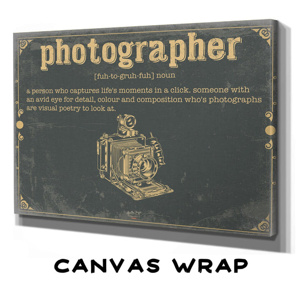 Bella Frye Photographer Word Definition Wall Art - Gift for Photographer Artwork