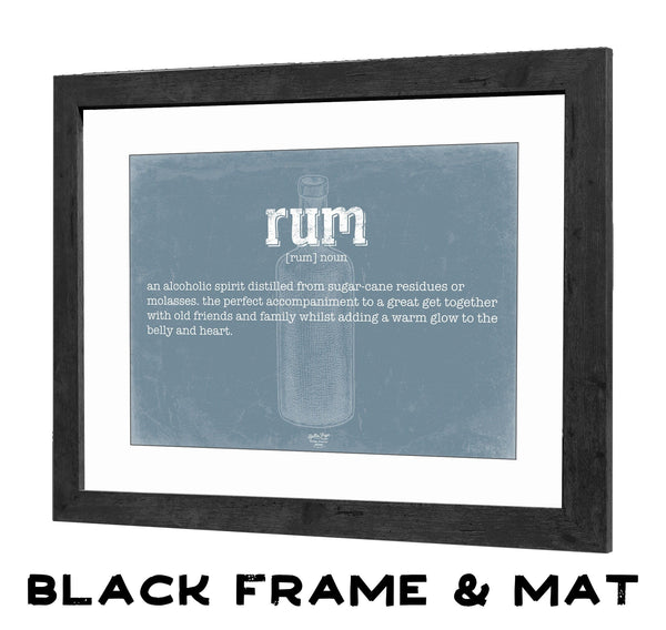 Bella Frye Rum Definition Wall Art - Gift for Rum Dictionary Artwork