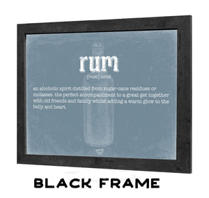 Bella Frye Rum Definition Wall Art - Gift for Rum Dictionary Artwork