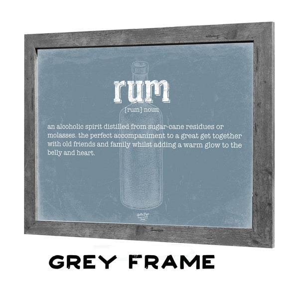 Bella Frye Rum Definition Wall Art - Gift for Rum Dictionary Artwork