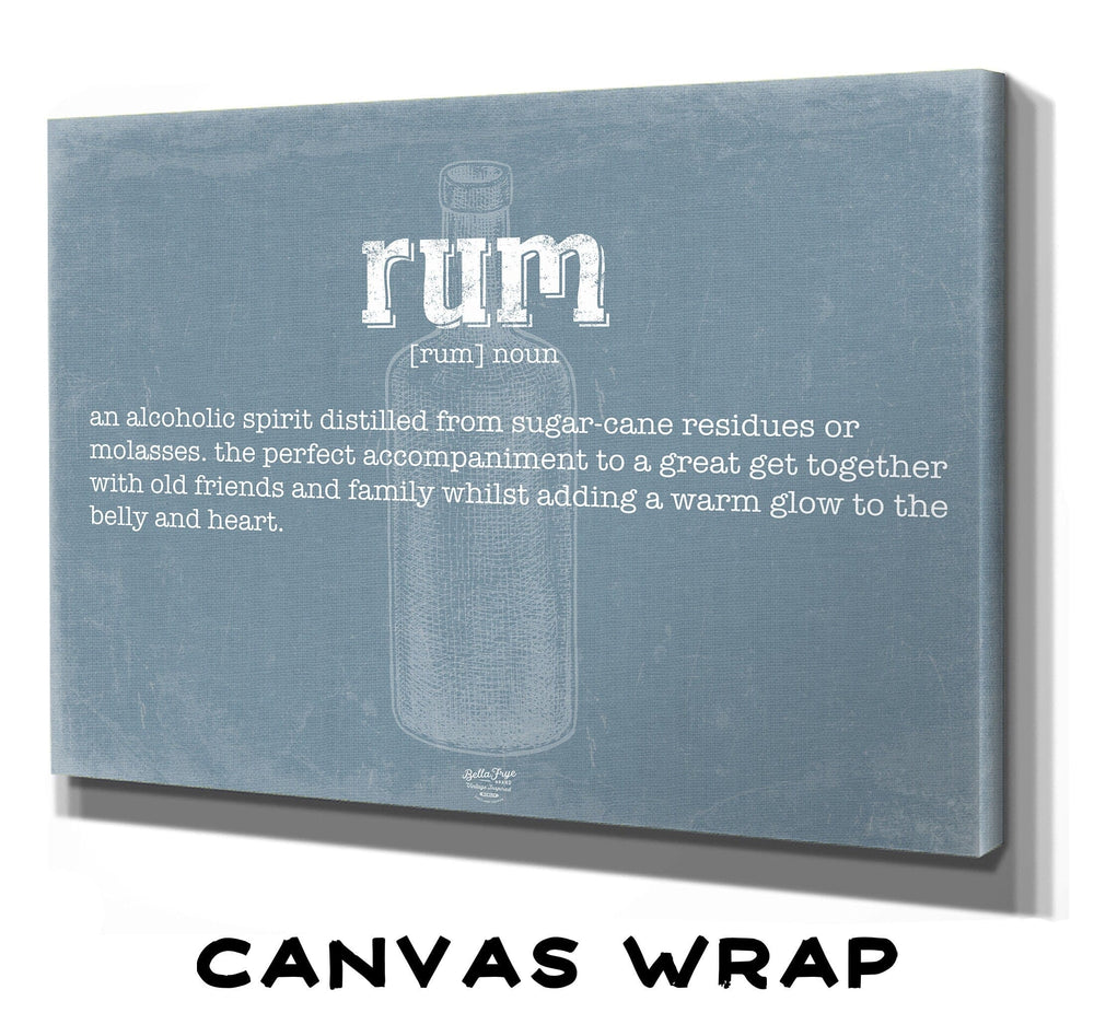 Bella Frye Rum Definition Wall Art - Gift for Rum Dictionary Artwork