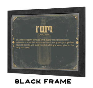 Bella Frye Rum Word Definition Wall Art - Gift for Rum Dictionary Artwork